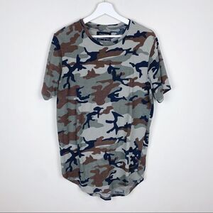 PacSun Camo Tee Longer Fit Rounded Hem‎
